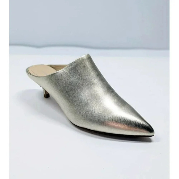Pour La Victoire Women's Korrine Leather Heel Mules Champagne Size 6.5 MSRP $245 - Picture 5 of 9
